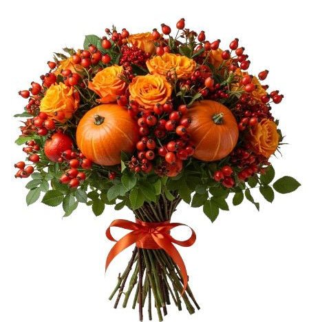 Rustic Pumpkin Rose Melody Bouquet - Florist London