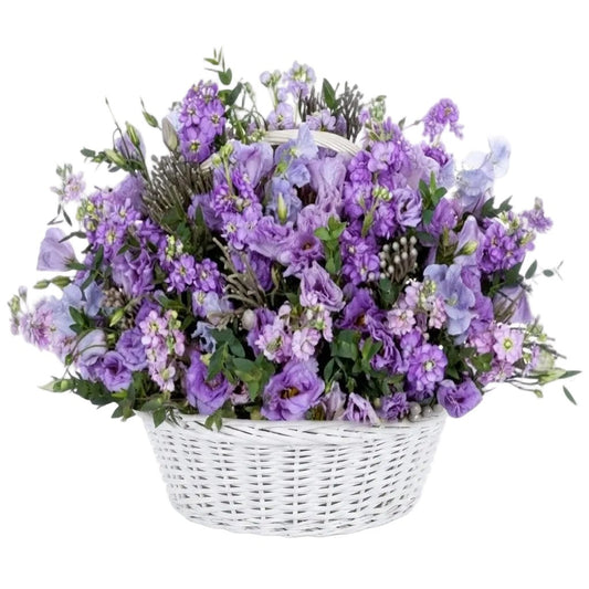 Scented Purple Flowers Basket - Florist London