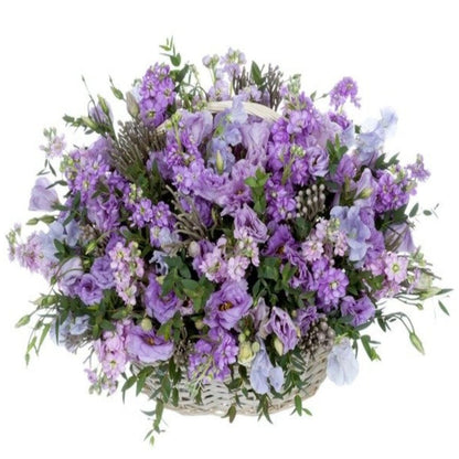 Scented Purple Flowers Basket - Florist London