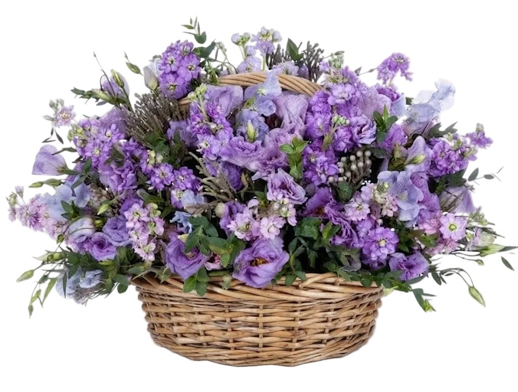 Scented Purple Flowers Basket - Florist London