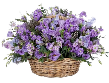 Scented Purple Flowers Basket - Florist London
