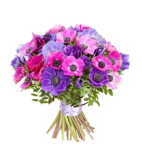 Shades of Pink and Purple Anemone Bouquet - Florist London