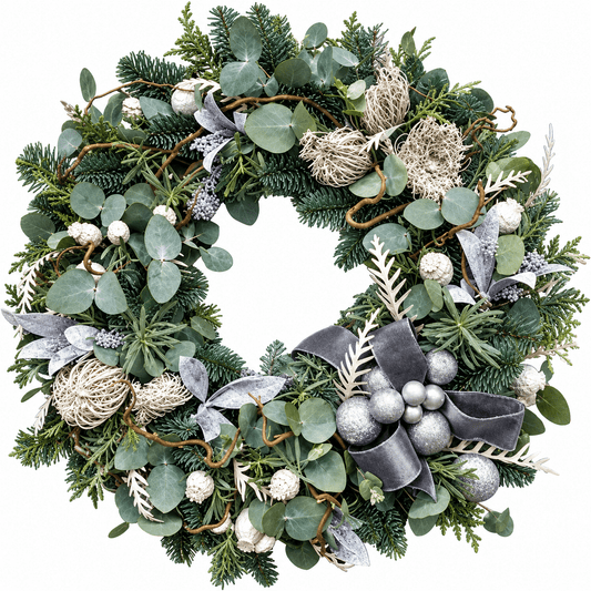 Silver Christmas Wreath - Florist London