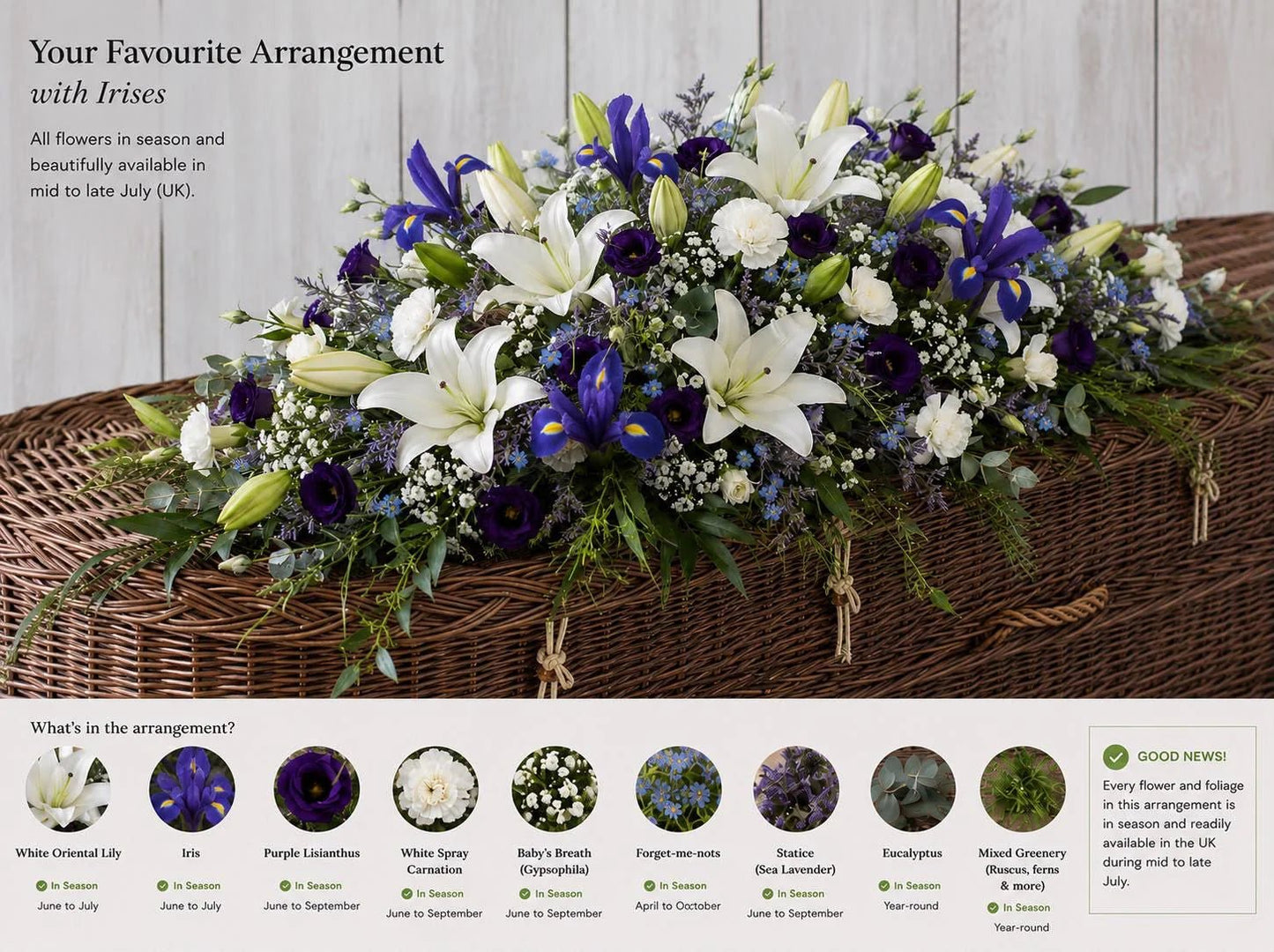 special order - spray on coffin 5ft lenght (150cm) - Florist London
