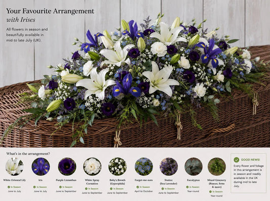 special order - spray on coffin 5ft lenght (150cm) - Florist London
