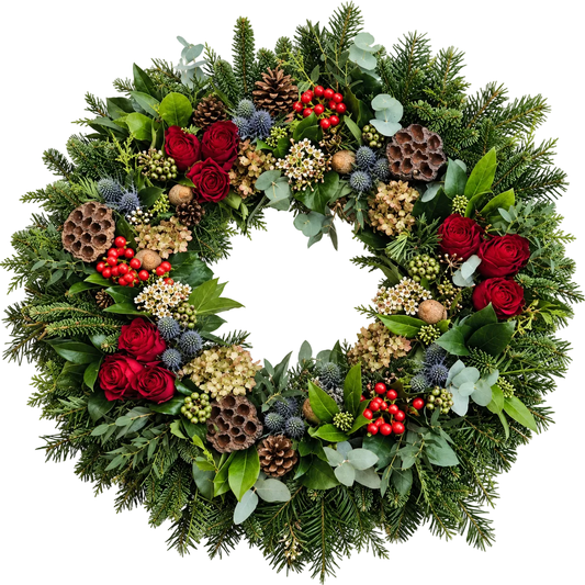 Splendid Roses Holiday Wreath - Florist London