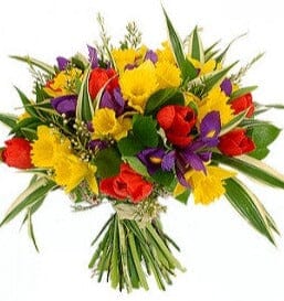 Spring Bouquet of Daffodils with Tulips and Iris - Florist London