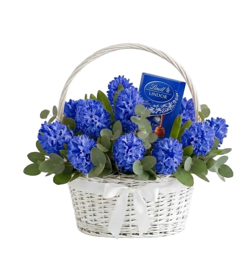Spring Hyacinth Gift Hamper with Chocolate Truffles - Florist London