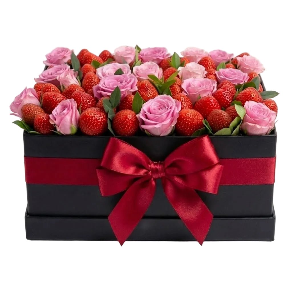 Strawberries and Spray Roses Box - Florist London