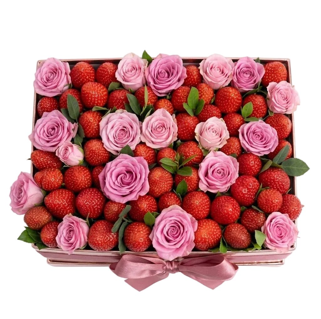 Strawberries and Spray Roses Box - Florist London