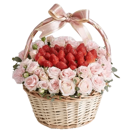 Strawberry in Spray Roses Hamper - Florist London