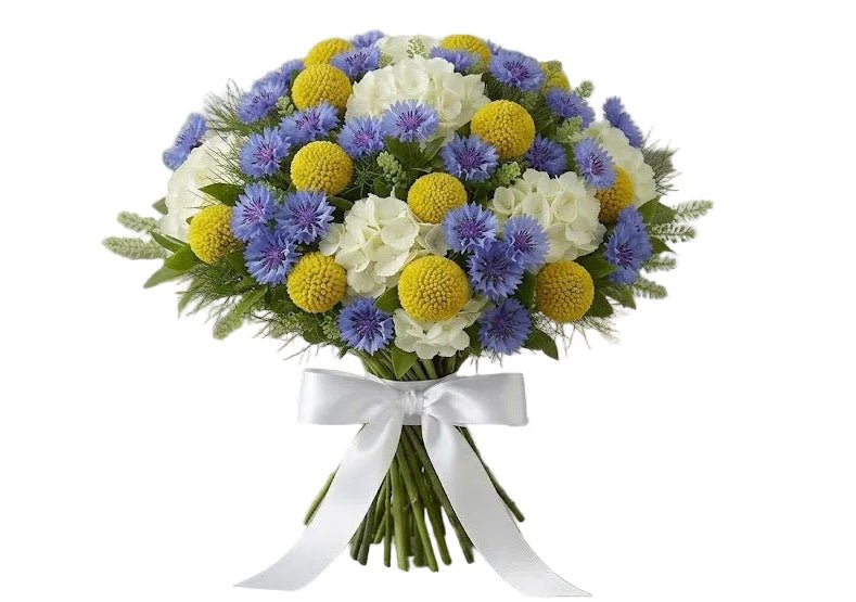 Summer Meadow Elegance with White Hydrangeas Bouquet - Florist London