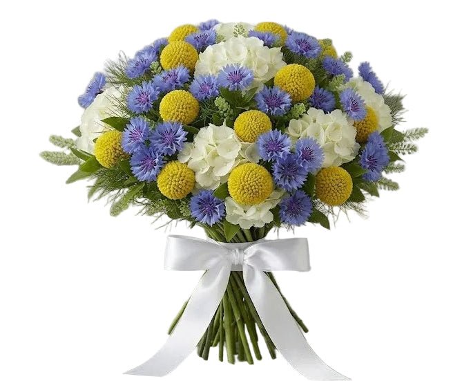 Summer Meadow Elegance with White Hydrangeas Bouquet - Florist London