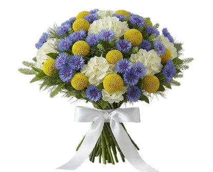 Summer Meadow Elegance with White Hydrangeas Bouquet - Florist London