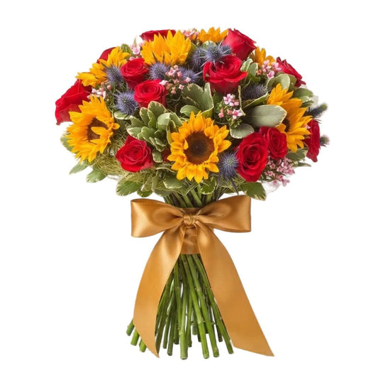 Sunflowers and Roses Bouquet - Florist London