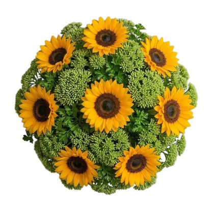 Sunflowers with Green Sedum Bouquet - Florist London