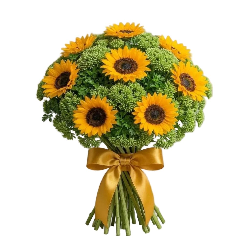 Sunflowers with Green Sedum Bouquet - Florist London