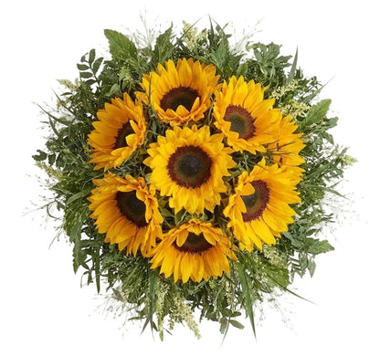 Sunflowers with Greenery Bouquet - Florist London