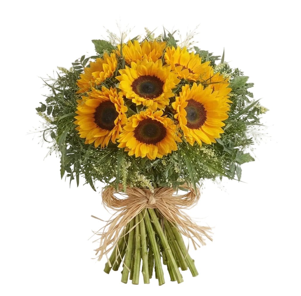 Sunflowers with Greenery Bouquet - Florist London