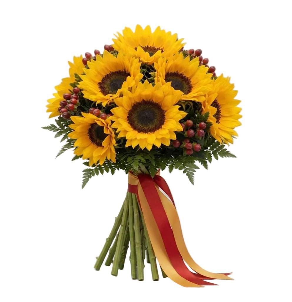 Sunflowers with Hypericum Bouquet - Florist London