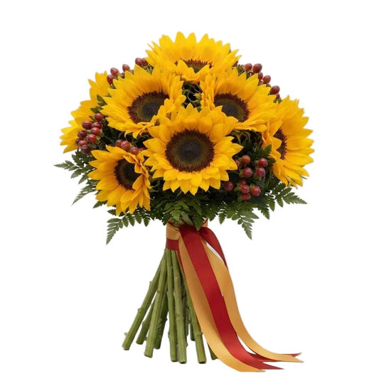 Sunflowers with Hypericum Bouquet - Florist London