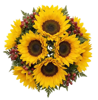 Sunflowers with Hypericum Bouquet - Florist London