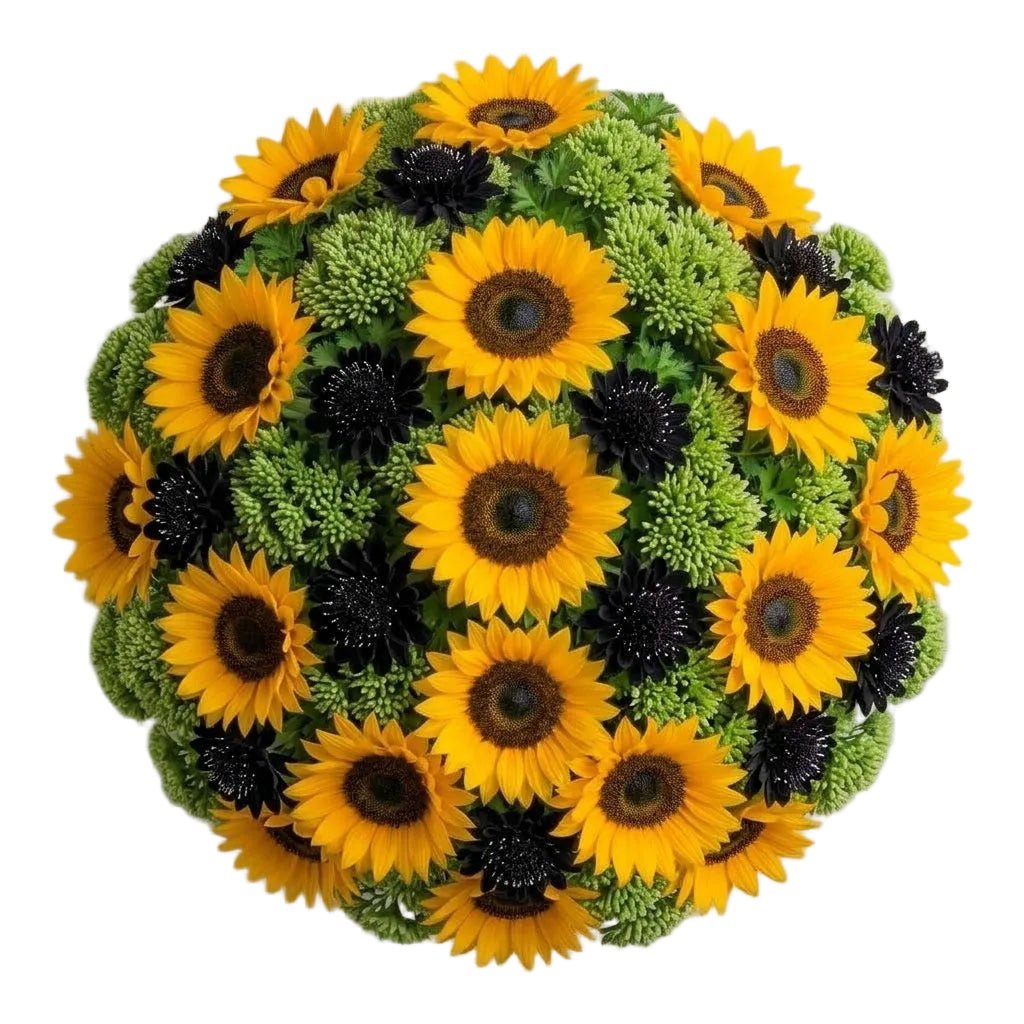 Sunflowers with Scabiosa and Sedum Bouquet - Florist London