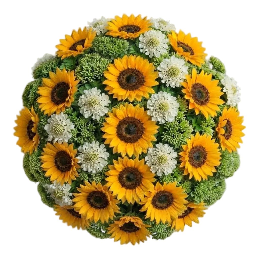 Sunflowers with Scabiosa and Sedum Bouquet - Florist London