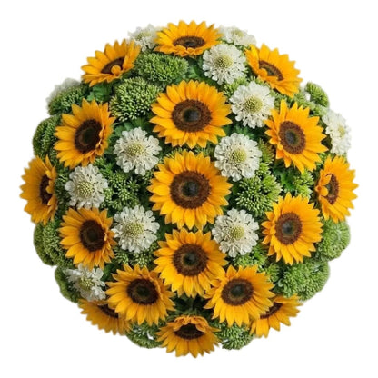 Sunflowers with Scabiosa and Sedum Bouquet - Florist London