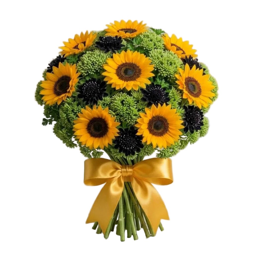 Sunflowers with Scabiosa and Sedum Bouquet - Florist London