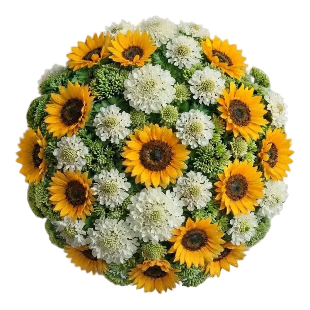 Sunflowers with Scabiosa and Sedum Bouquet - Florist London