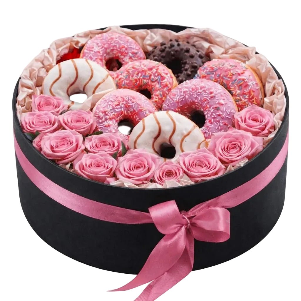 Sweet Doughnut and Roses Box - Florist London