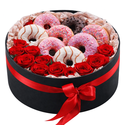 Sweet Doughnut and Roses Box - Florist London