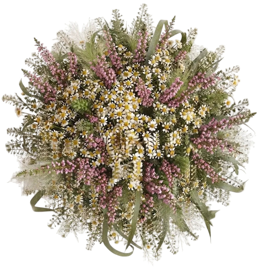 Daisy Tanacetum with Pink Erica Bouquet
