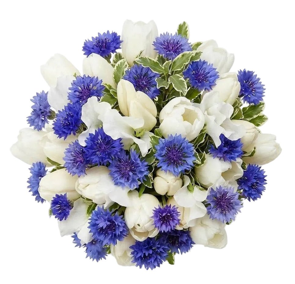 Tulips and Cornflower with Sweet Pea Bouquet - Florist London