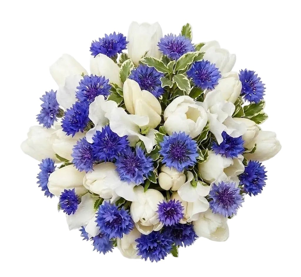 Tulips and Cornflower with Sweet Pea Bouquet - Florist London