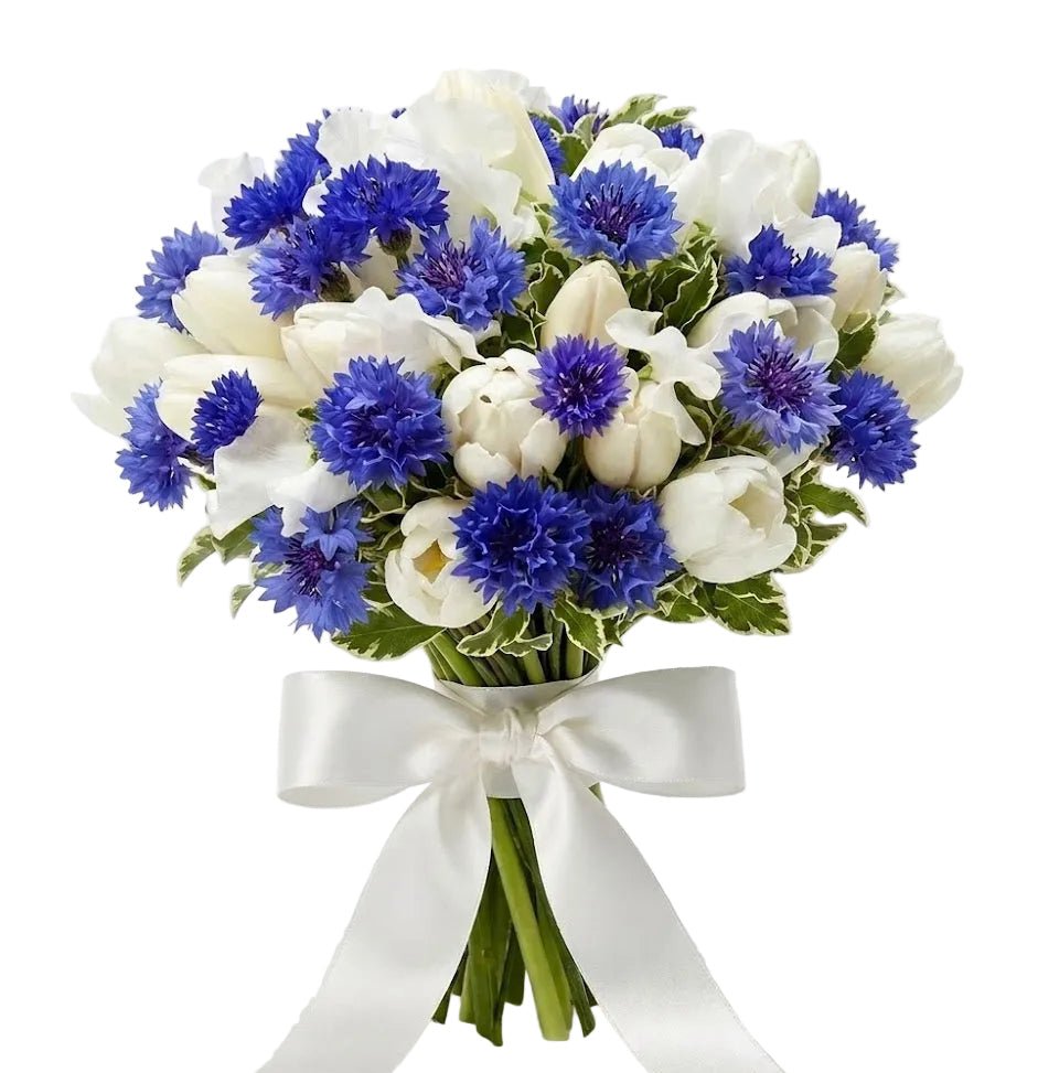 Tulips and Cornflower with Sweet Pea Bouquet - Florist London