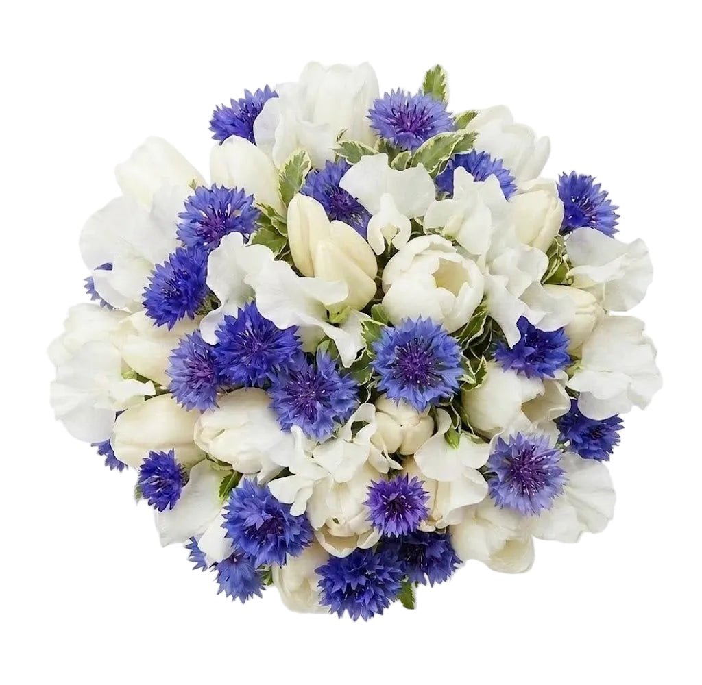 Tulips and Cornflower with Sweet Pea Bouquet - Florist London