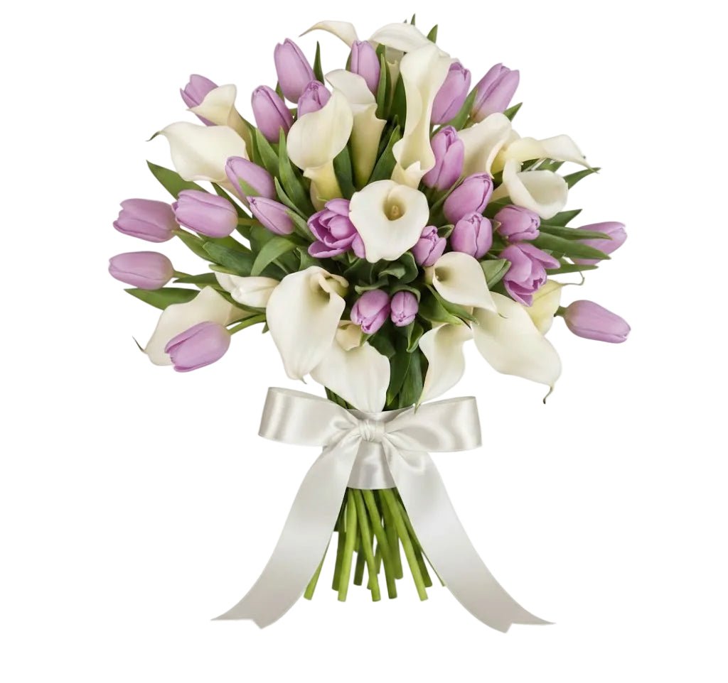 Tulips and White Calla Lily Bouquet - Florist London