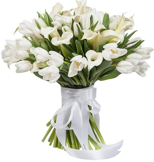 Tulips and White Calla Lily Bouquet