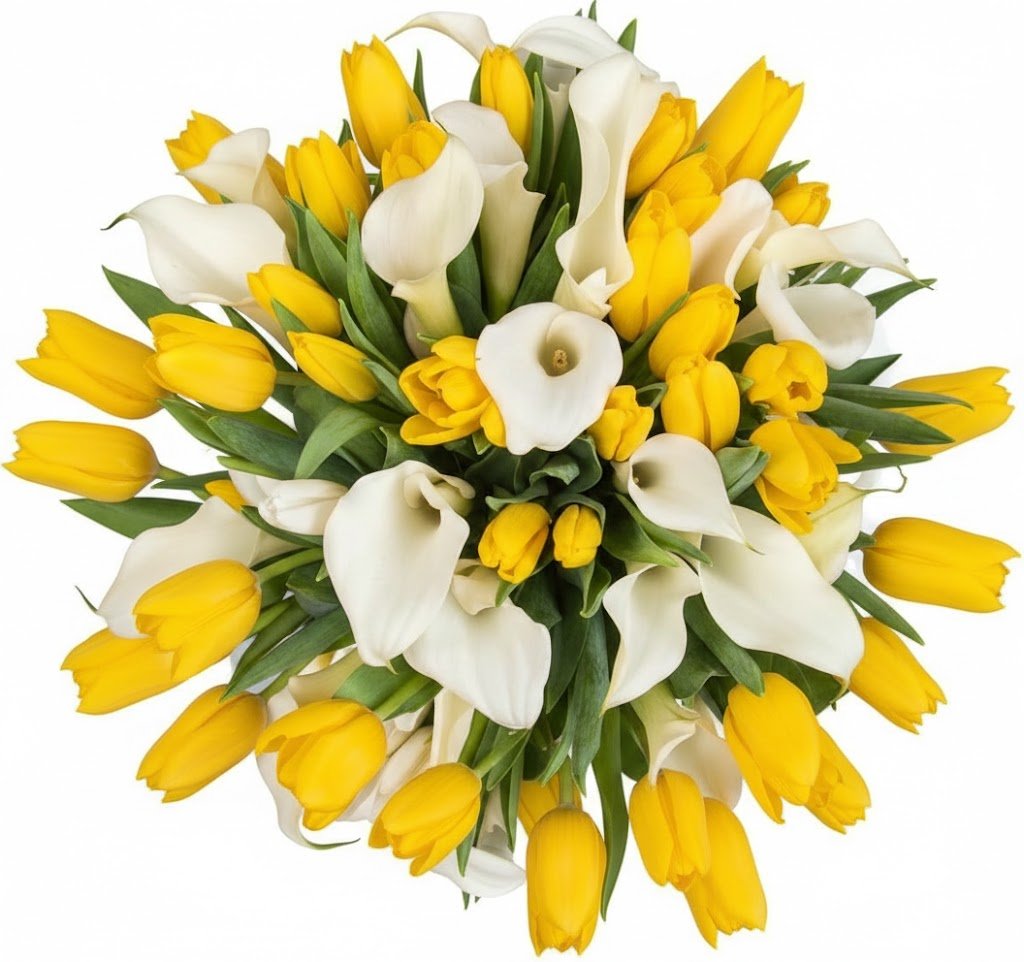 Tulips and White Calla Lily Bouquet - Florist London