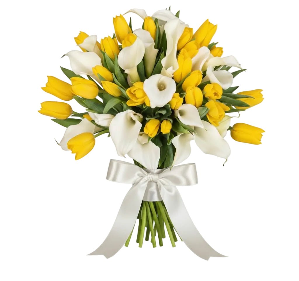 Tulips and White Calla Lily Bouquet - Florist London