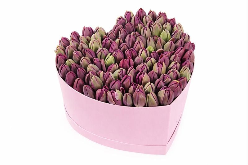Tulips in Heart Box - Florist London