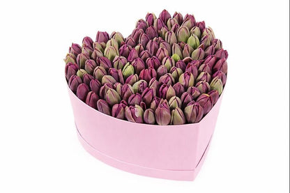 Tulips in Heart Box - Florist London