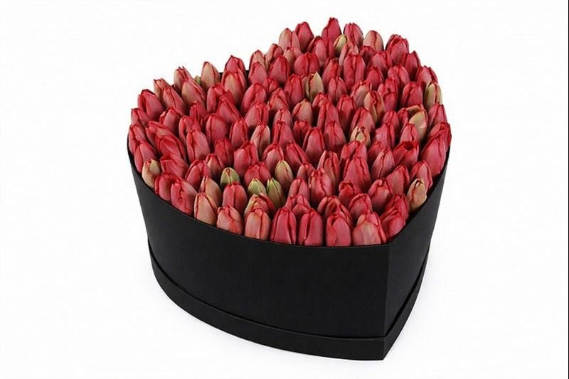 Tulips in Heart Box - Florist London