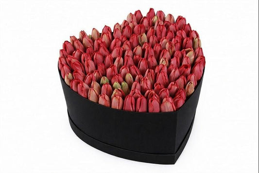 Tulips in Heart Box - Florist London