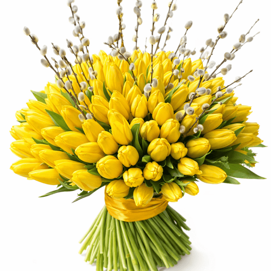 Tulips with Catkins Bouquet - Florist London