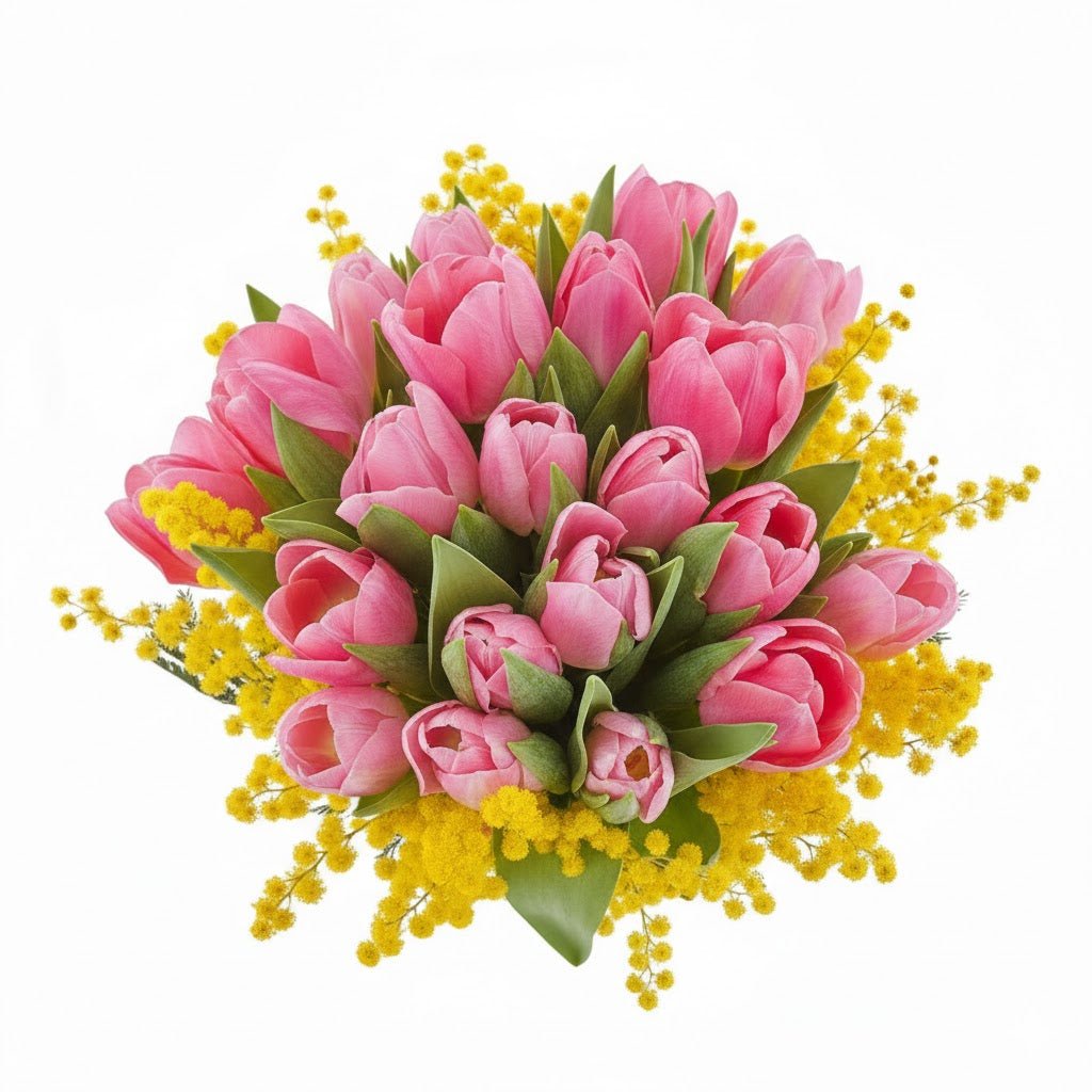 Tulips with Mimosa Bouquet - Florist London
