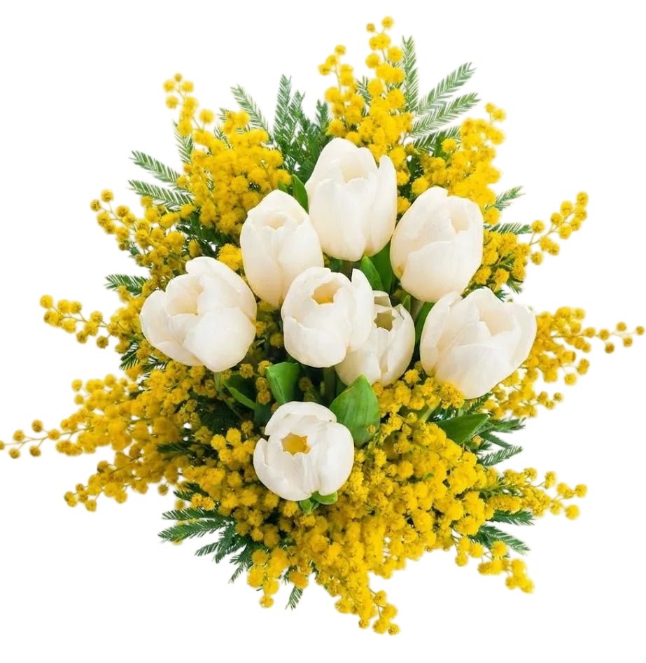 Tulips with Mimosa Bouquet - Florist London