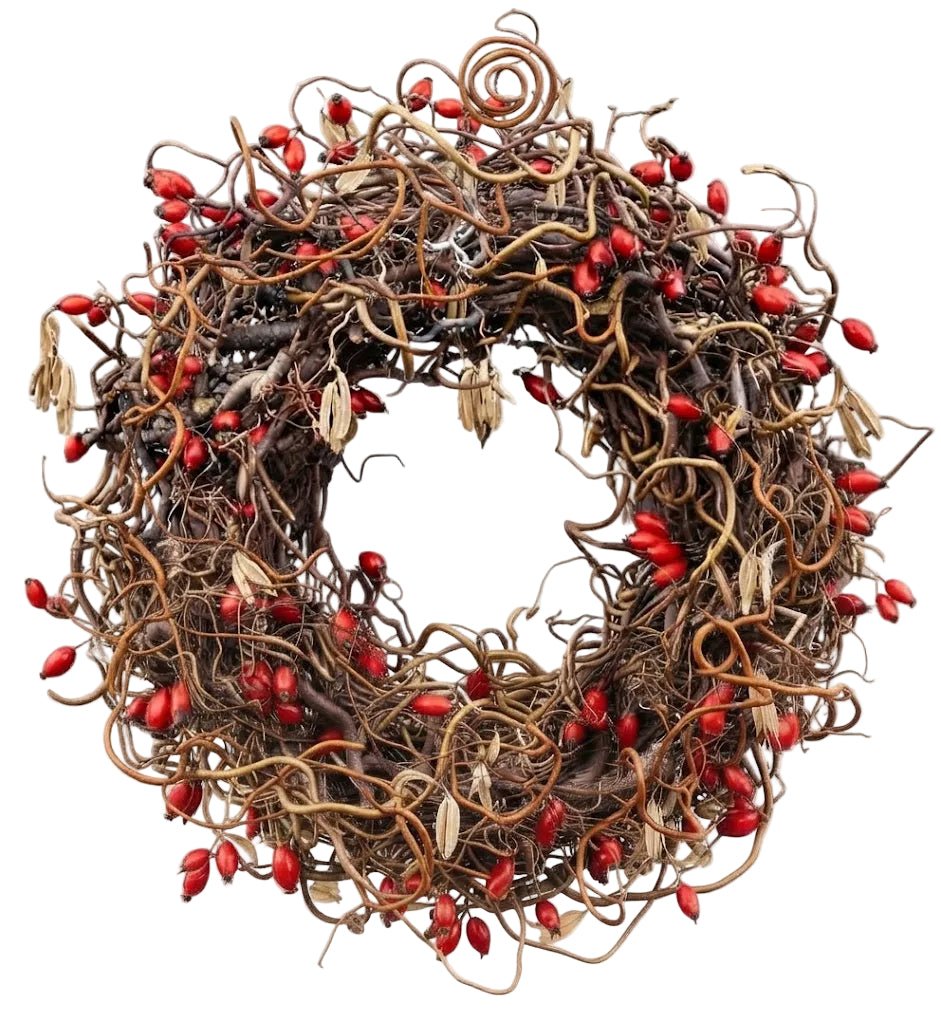 Twig Wreath with Wild Rose Berry - Florist London